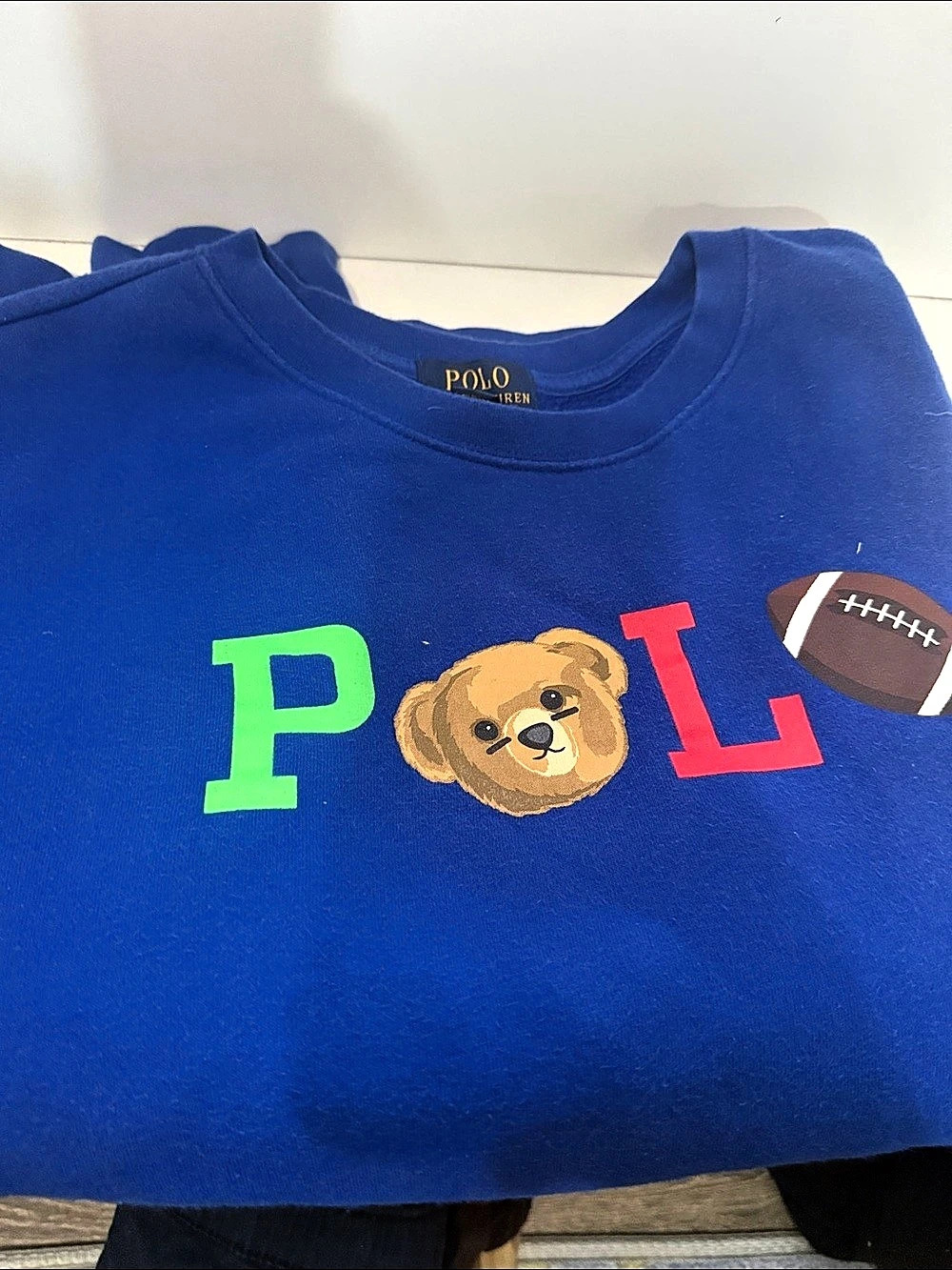 Polo Ralph Lauren Polo Bear Fleece Sweatshirt Blue Boys XL (18-20)